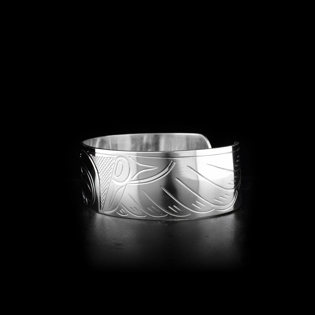 Silver 3/4" Cuff Hummingbird Bracelet - Artina's Jewellery
