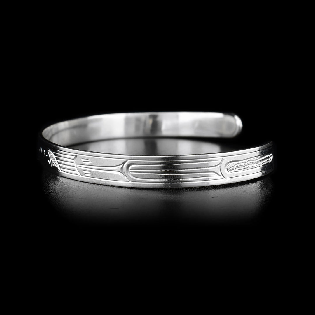 Sterling Silver 1/4" Raven Small Bracelet - Artina's Jewellery