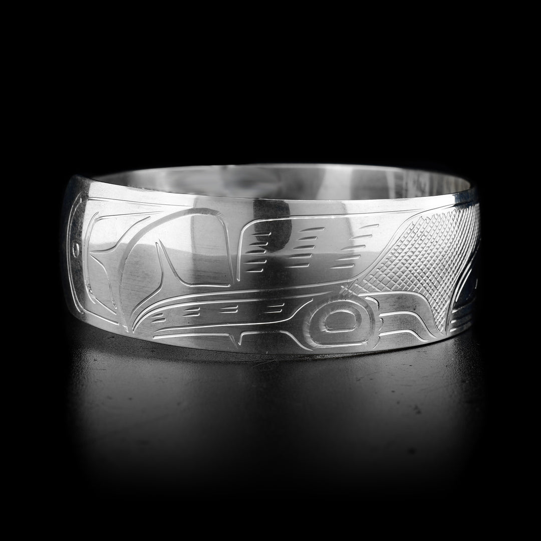 Sterling Silver 3/4" Raven Chunky Bracelet - Artina's Jewellery