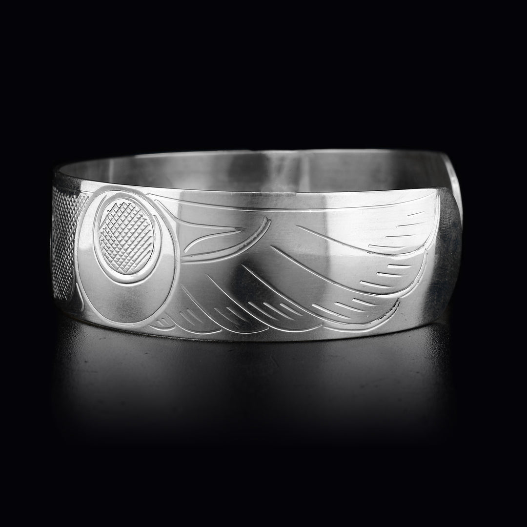 Sterling Silver 3/4" Raven Chunky Bracelet - Artina's Jewellery