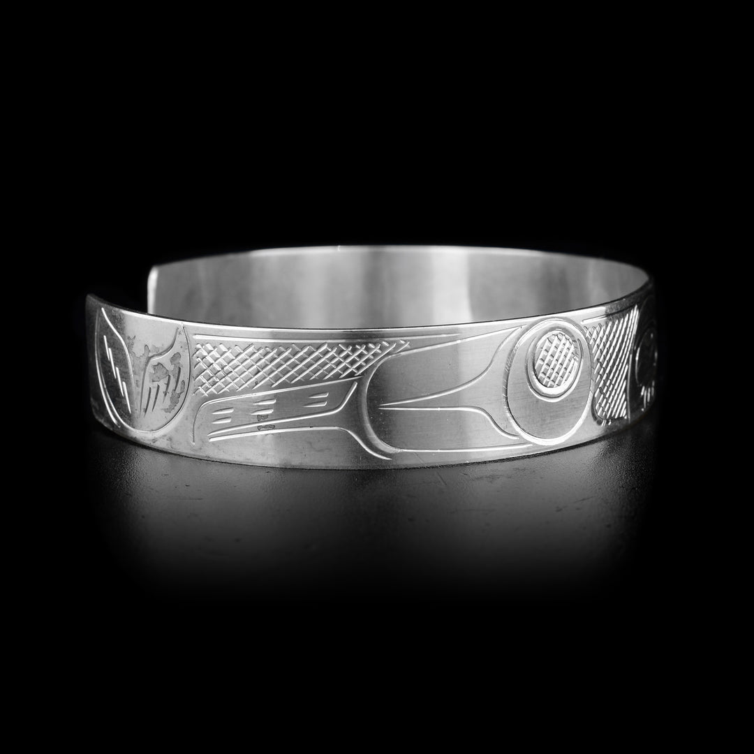 Silver 1/2" Double Orca Bracelet - Artina's Jewellery
