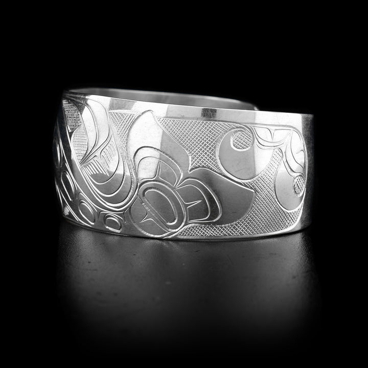 Orca 1" Sterling Silver Cuff Bracelet - Artina's Jewellery