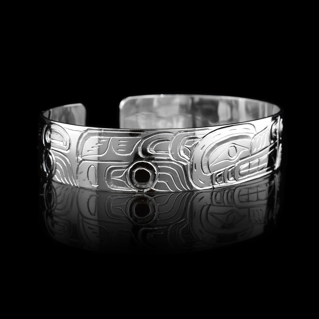 Sterling Silver 1/2" Wolf Bracelet Cuff
