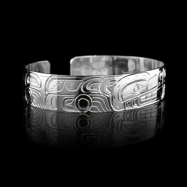 Sterling Silver 1/2" Wolf Bracelet Cuff