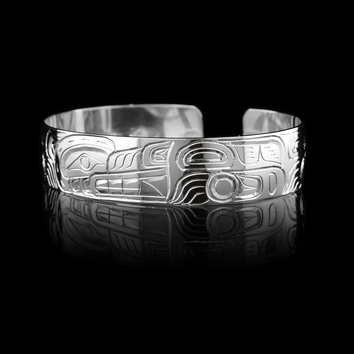 Sterling Silver 1/2" Wolf Bracelet Cuff