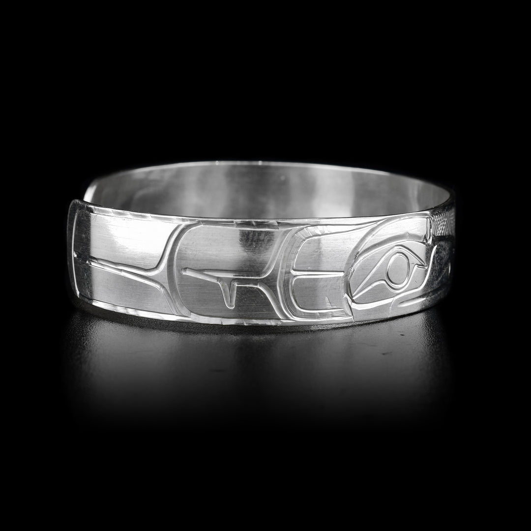Silver 1/2" Raven Eagle Cuff Bracelet - Artina's Jewellery