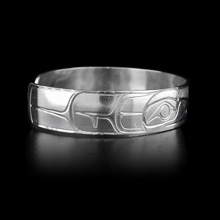 Silver 1/2" Raven Eagle Cuff Bracelet - Artina's Jewellery