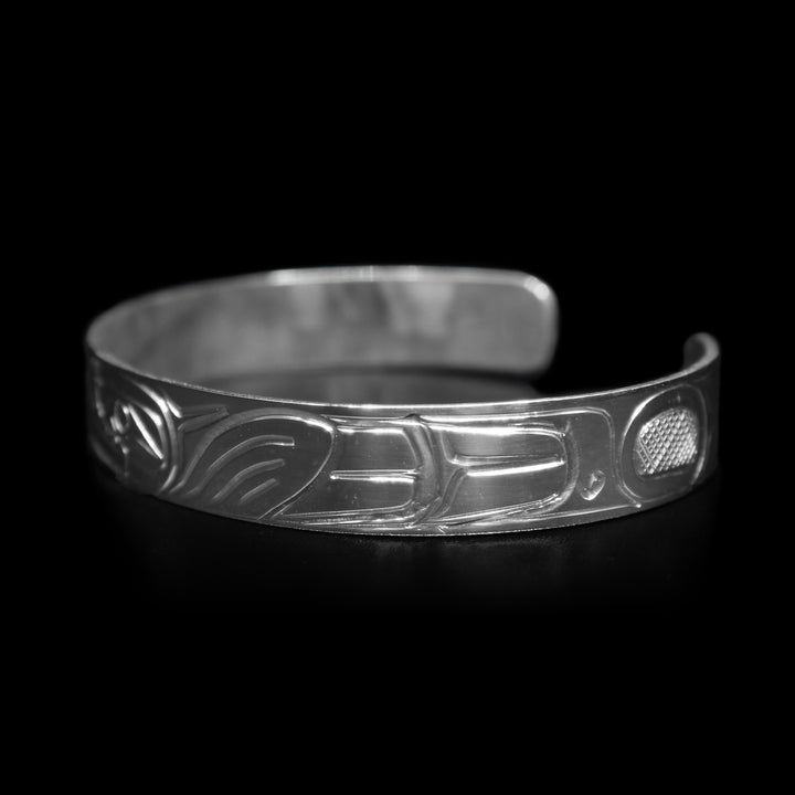 Dainty 3/8" Sterling Silver Eagle Cuff Bracelet - Artina's Jewellery
