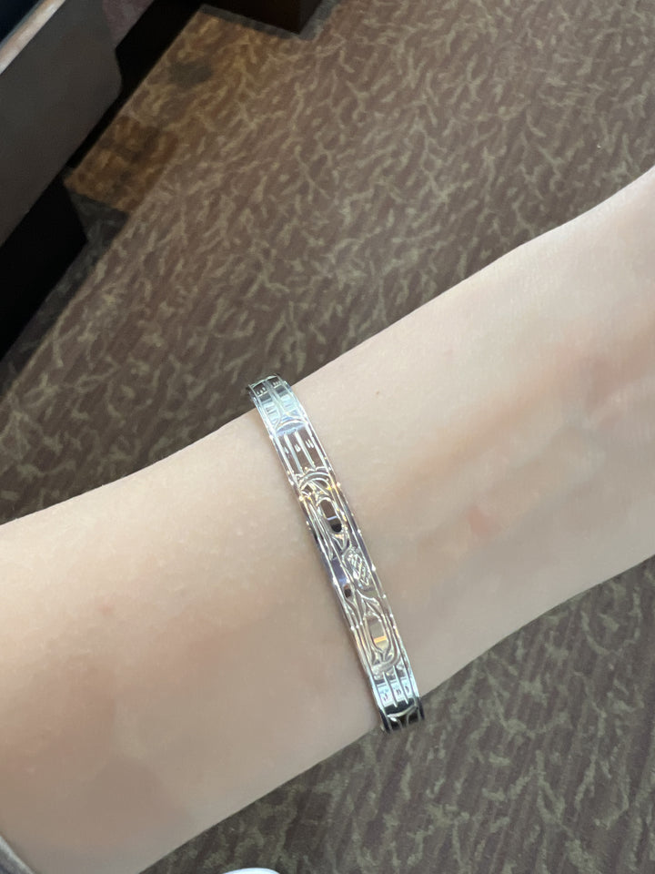 Sterling Silver 1/4" Thin Cuff Frog Bracelet - Artina's Jewellery