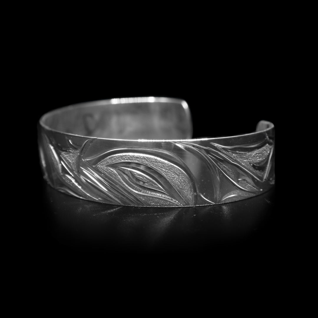 Silver 1/2" Orca Whale Bracelet Cuff - Artina's Jewellery