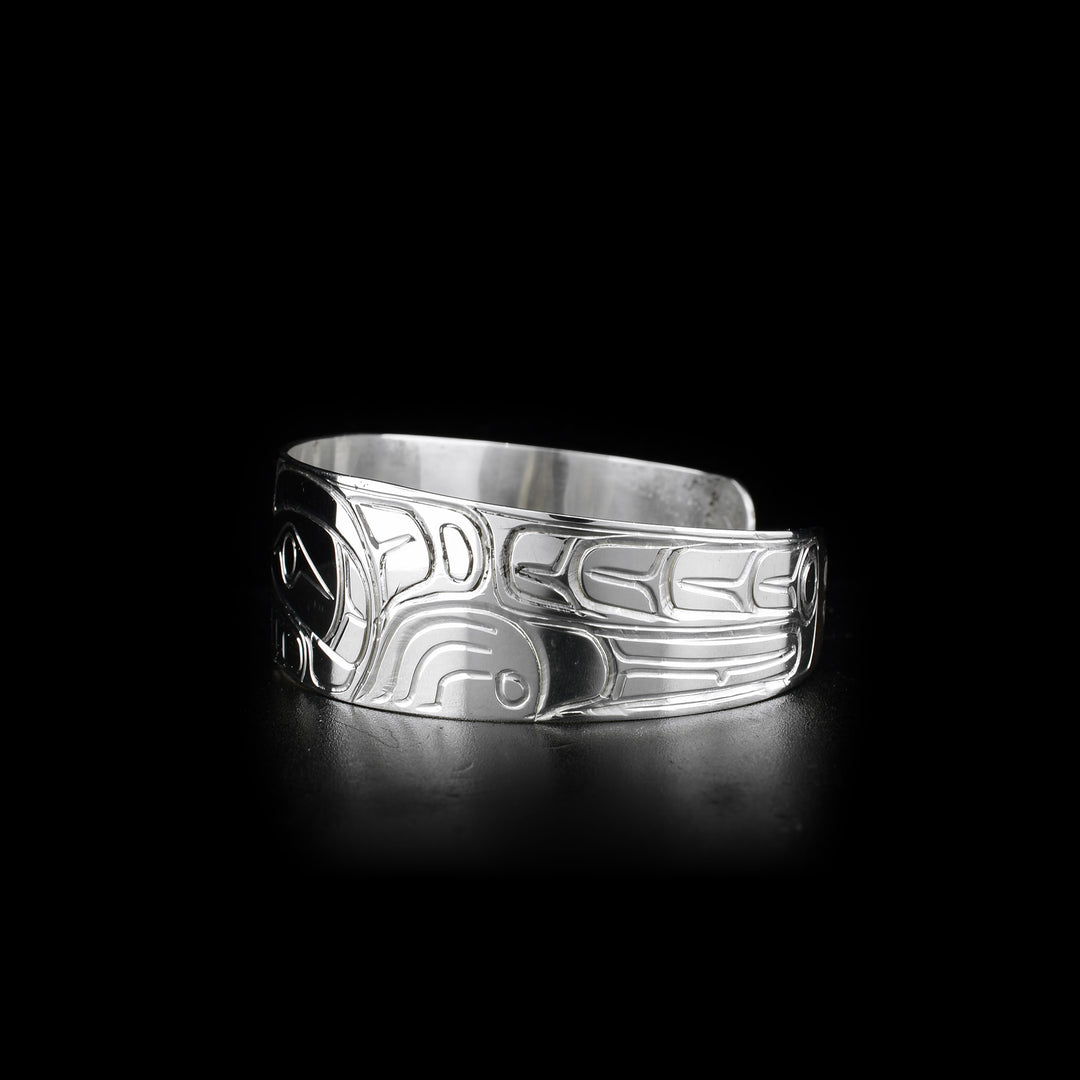 Wolf 3/4" Silver Cuff Bracelet - Artina's Jewellery
