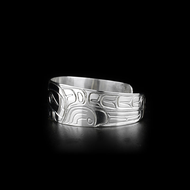 Wolf 3/4" Silver Cuff Bracelet - Artina's Jewellery