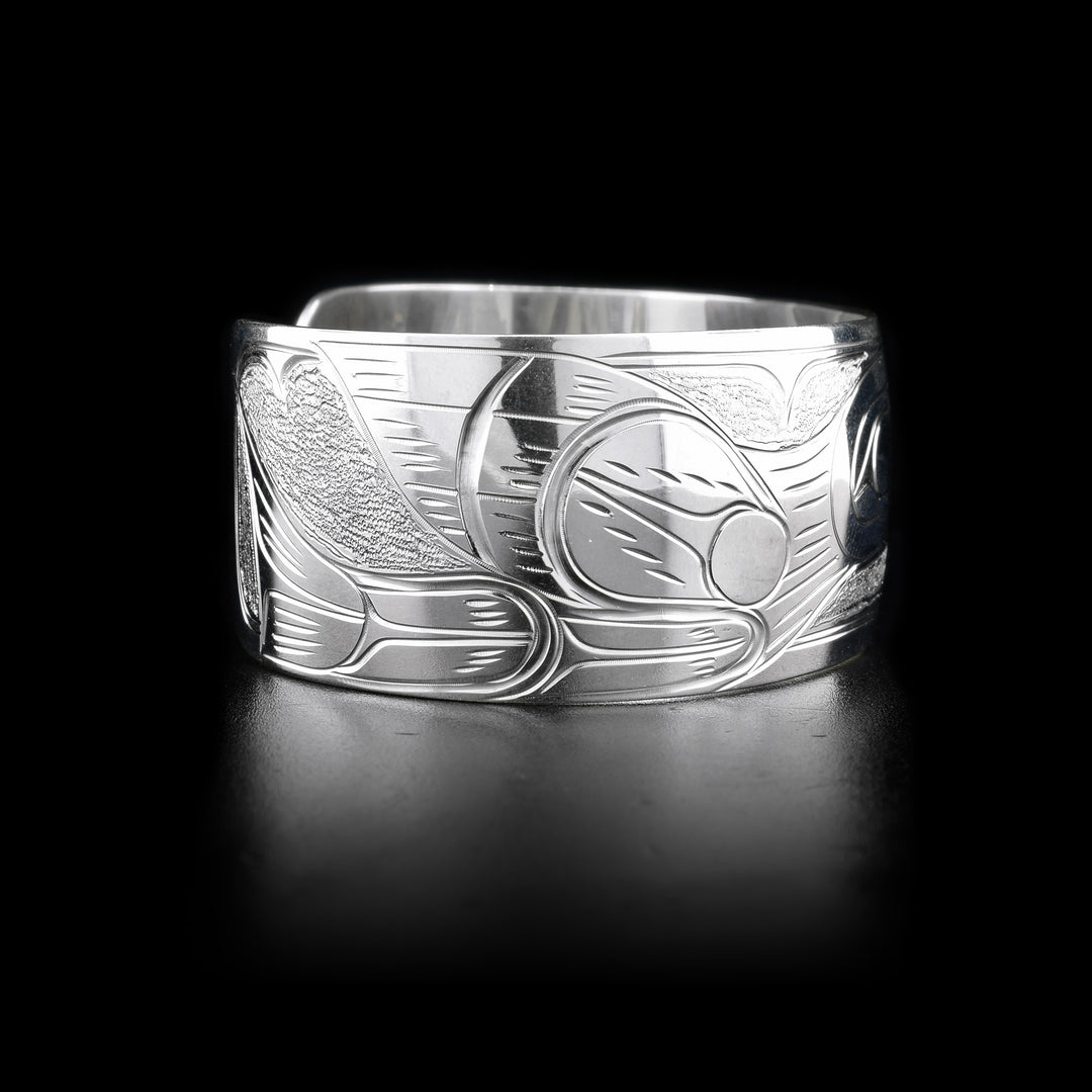 Sterling Silver 1" Hummingbird Chunky Bracelet - Artina's Jewellery