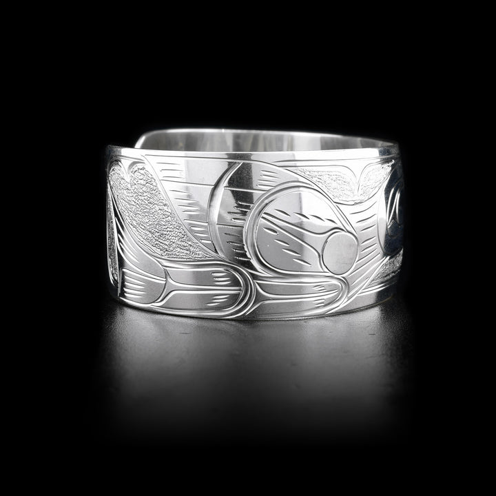 Sterling Silver 1" Hummingbird Chunky Bracelet - Artina's Jewellery