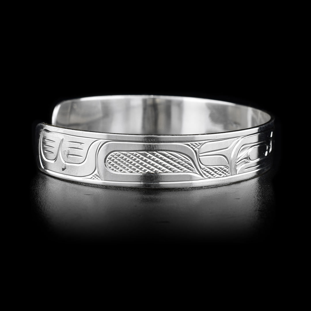 Silver 3/8" Bear Raven Cuff Bracelet - Artina's Jewellery