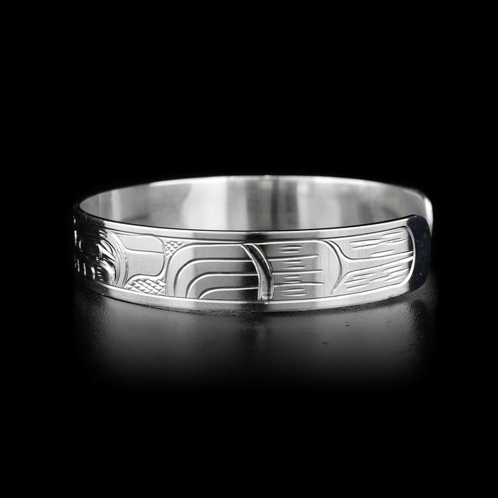 Silver 3/8" Bear Raven Cuff Bracelet - Artina's Jewellery