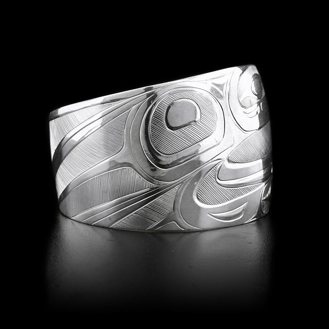 Silver 1 3/8" Double Eagle Tapered Bracelet - Artina's Jewellery