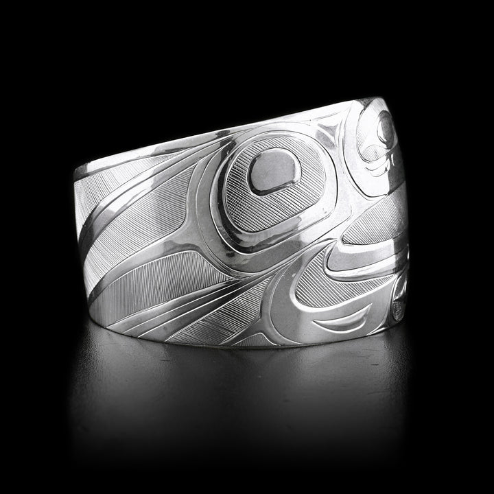 Silver 1 3/8" Double Eagle Tapered Bracelet - Artina's Jewellery