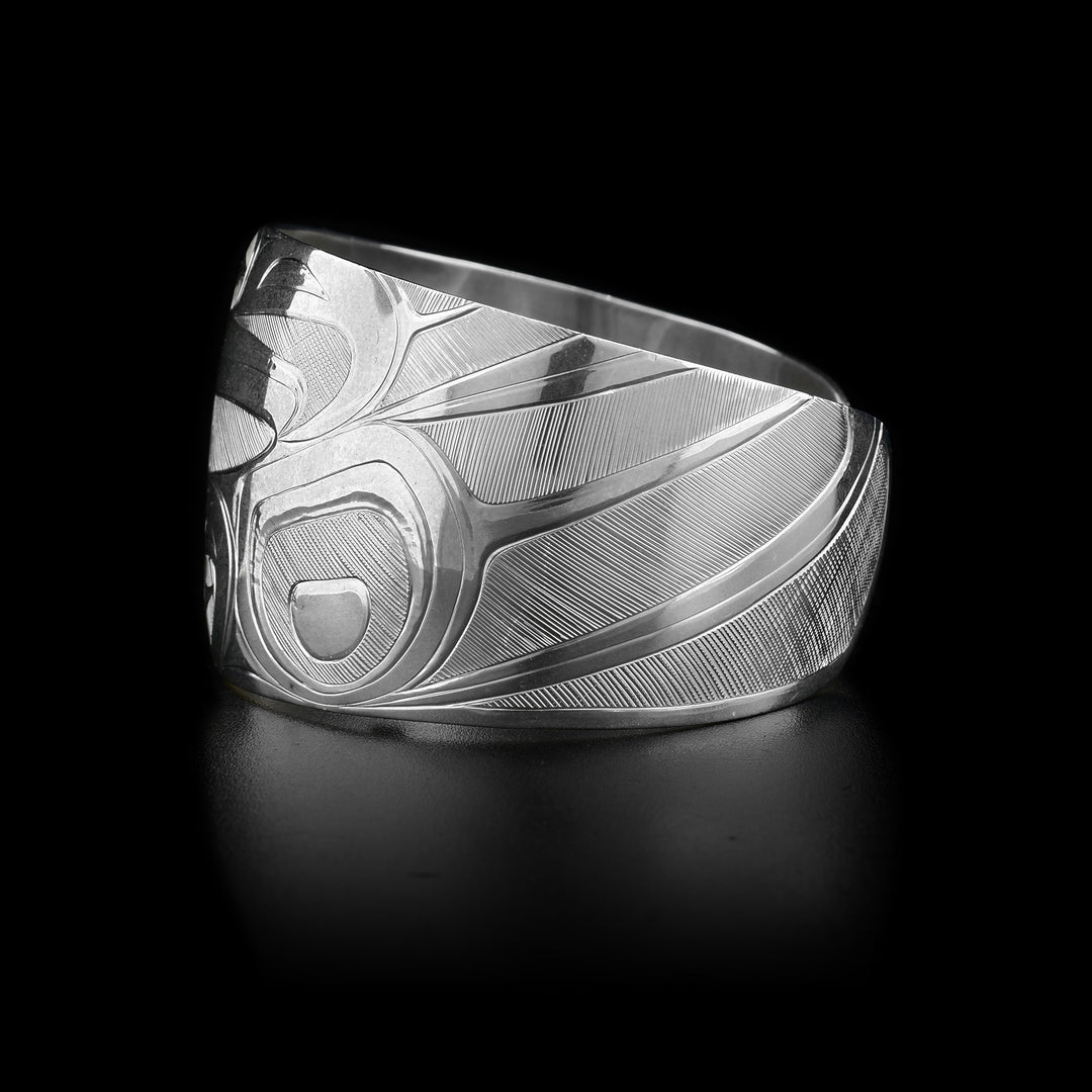 Silver 1 3/8" Double Eagle Tapered Bracelet - Artina's Jewellery