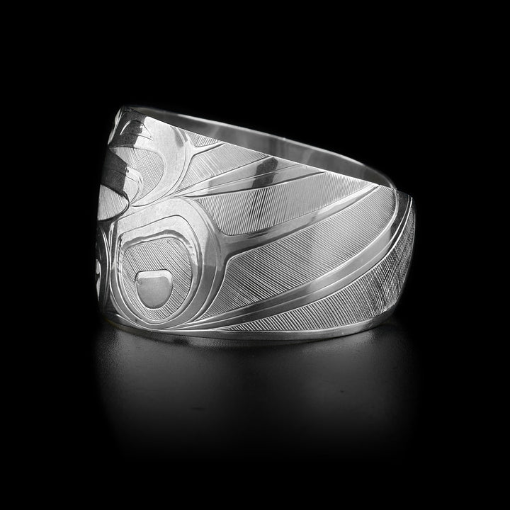 Silver 1 3/8" Double Eagle Tapered Bracelet - Artina's Jewellery