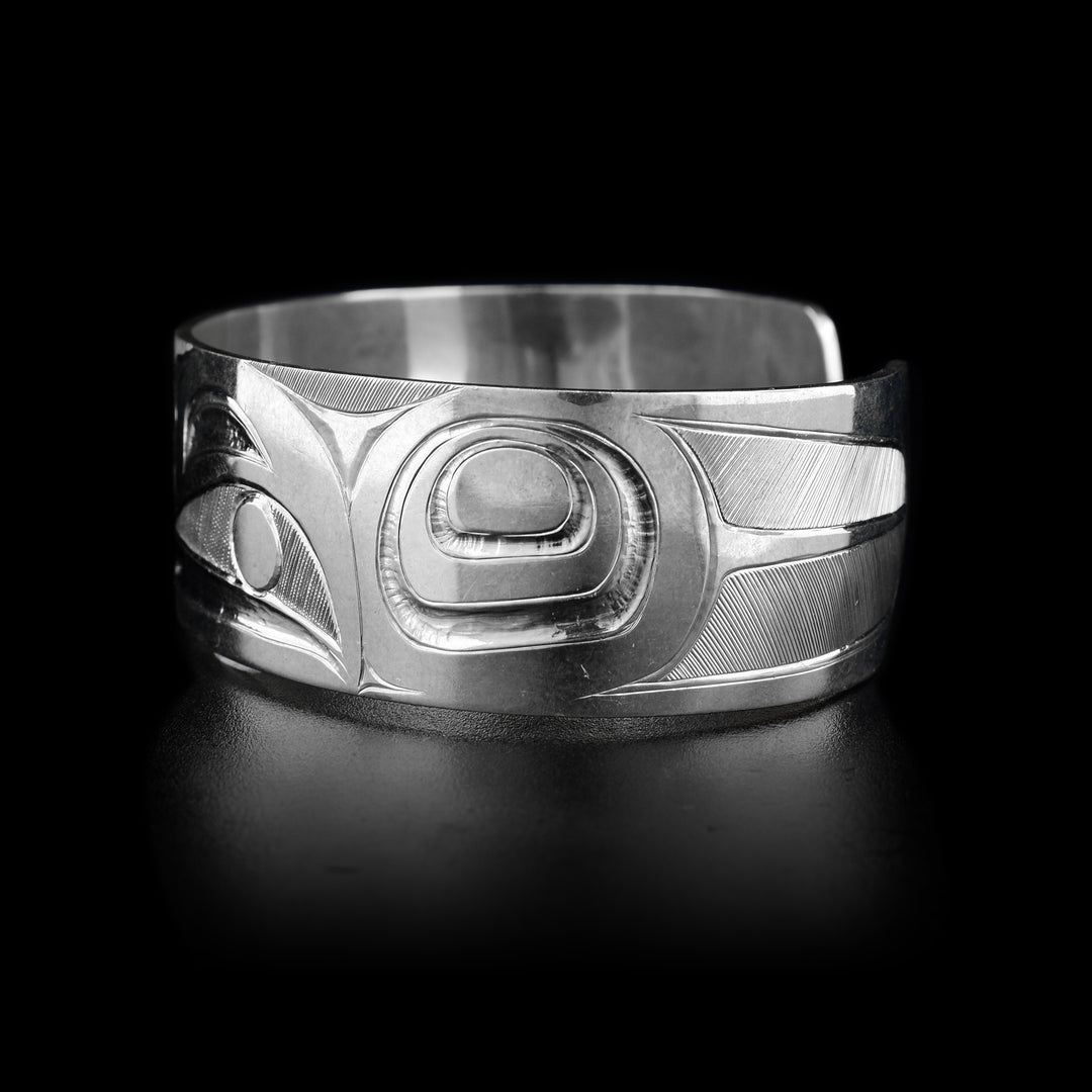 Sterling Silver 3/4" Raven Chunky Bracelet - Artina's Jewellery