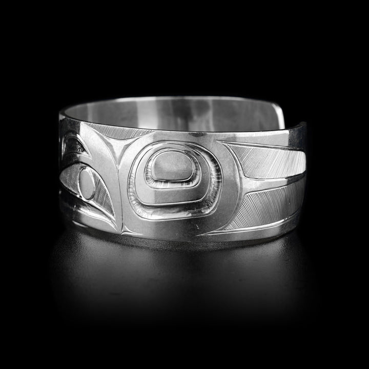 Sterling Silver 3/4" Raven Chunky Bracelet - Artina's Jewellery