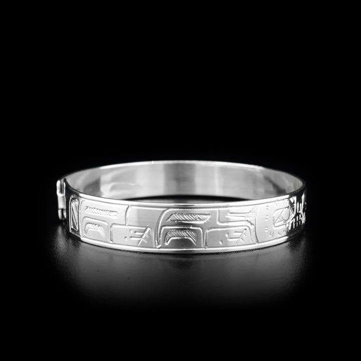 Double Wolf and Sun Silver Clasp Bracelet - Artina's Jewellery