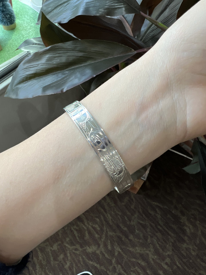 Silver Cuff 3/8" Eagle Bracelet - Artina's Jewellery