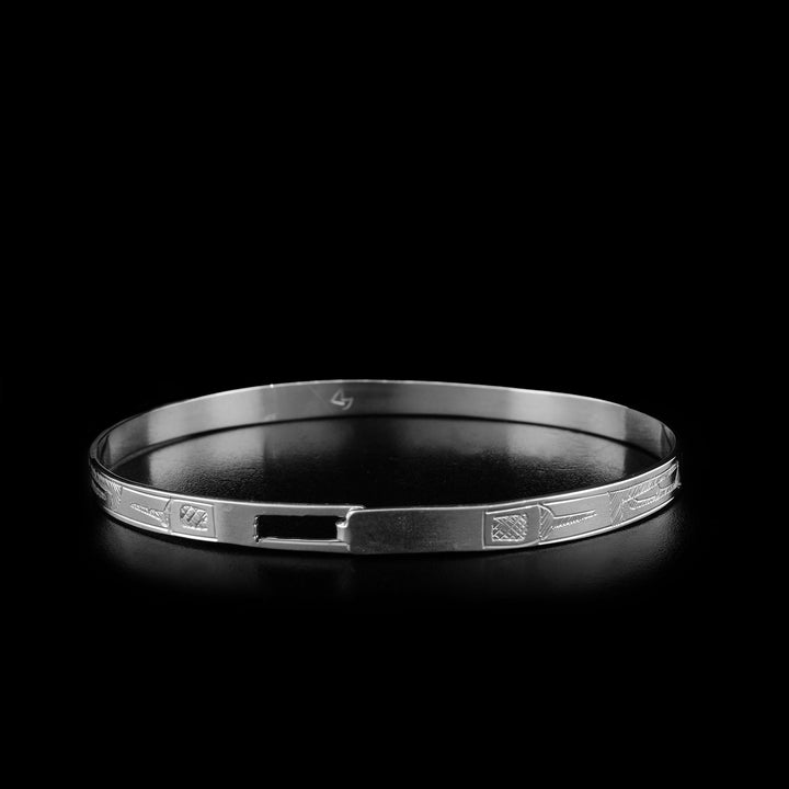 Sterling Silver Double Orca 3/16" Clasp Bracelet - Artina's Jewellery