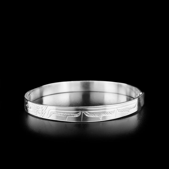 Sterling Silver Double Hummingbird and Flower 3/16" Clasp Bracelet - Artina's Jewellery