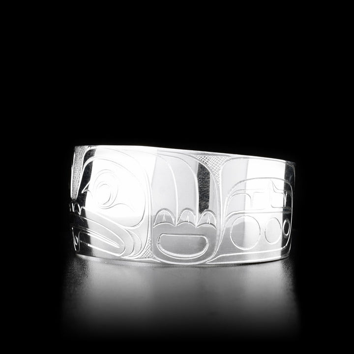 Wide 1" Silver Frog Bracelet Cuff - Artina's Jewellery