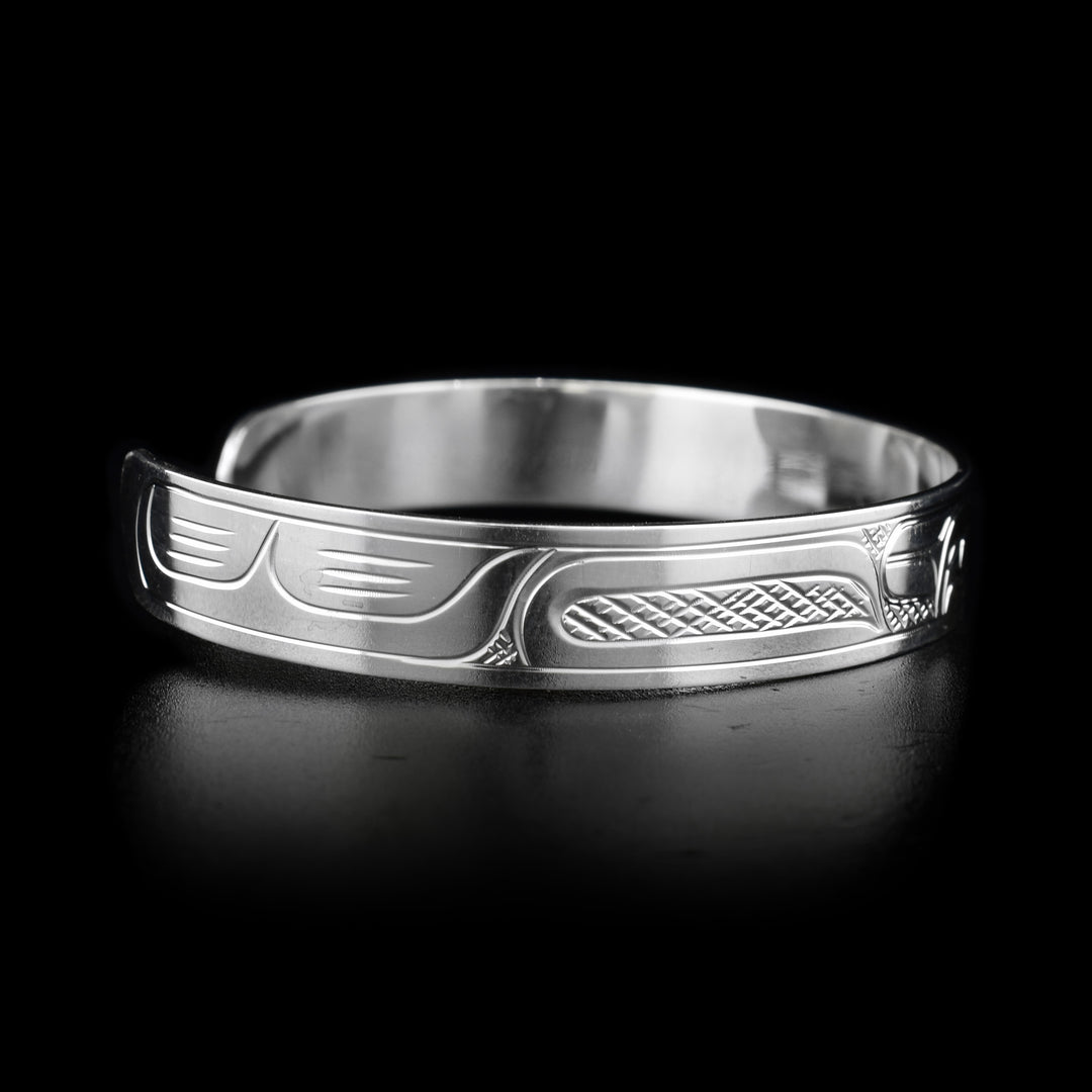 Sterling Silver 3/8" Raven Cuff Bracelet - Artina's Jewellery