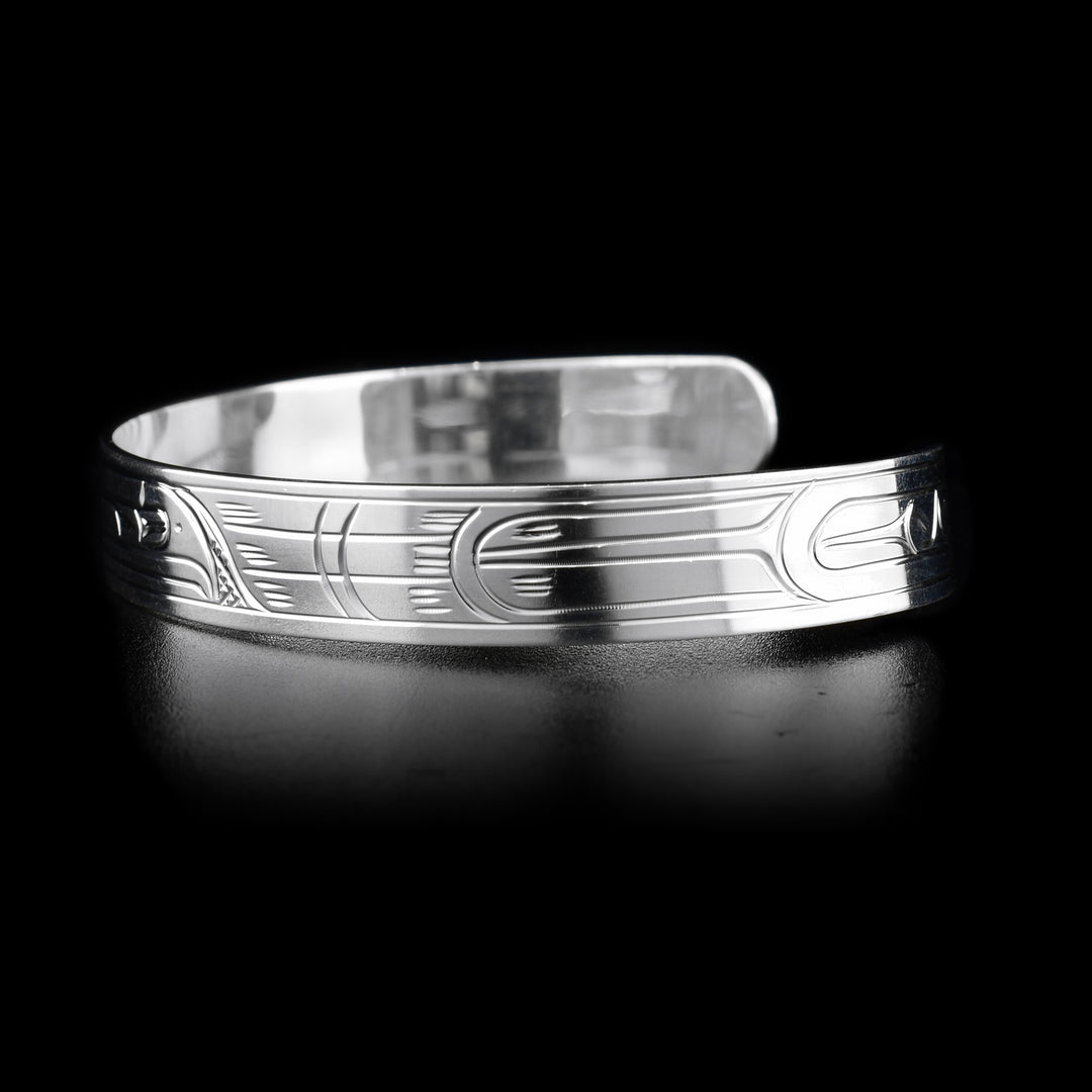 Sterling Silver 3/8" Raven Cuff Bracelet - Artina's Jewellery