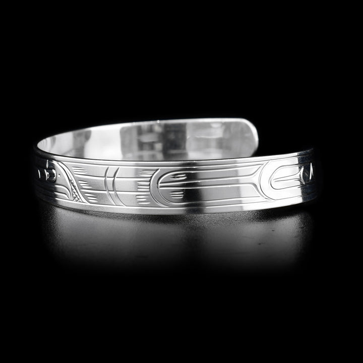 Sterling Silver 3/8" Raven Cuff Bracelet - Artina's Jewellery