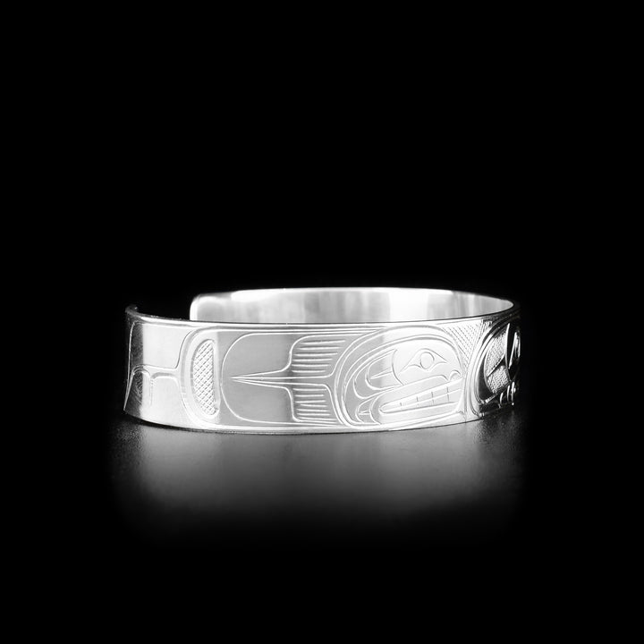 Double Orca 1/2" Sterling Silver Cuff Bracelet - Artina's Jewellery
