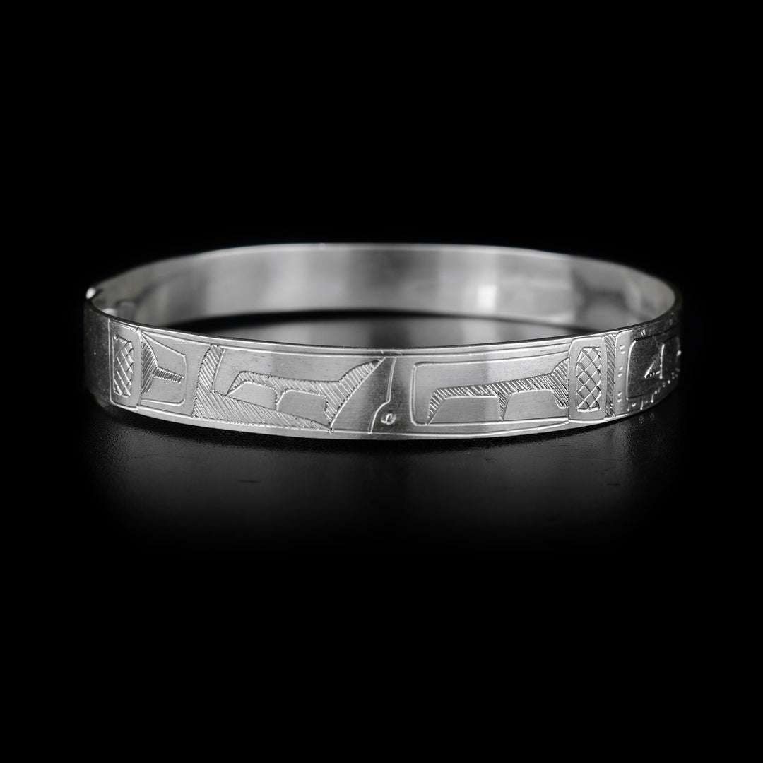 Sterling Silver Orca and Hummingbird 5/16" Clasp Bracelet - Artina's Jewellery