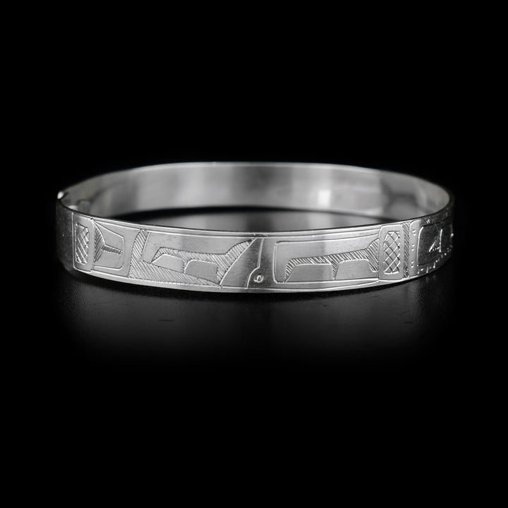 Sterling Silver Orca and Hummingbird 5/16" Clasp Bracelet - Artina's Jewellery