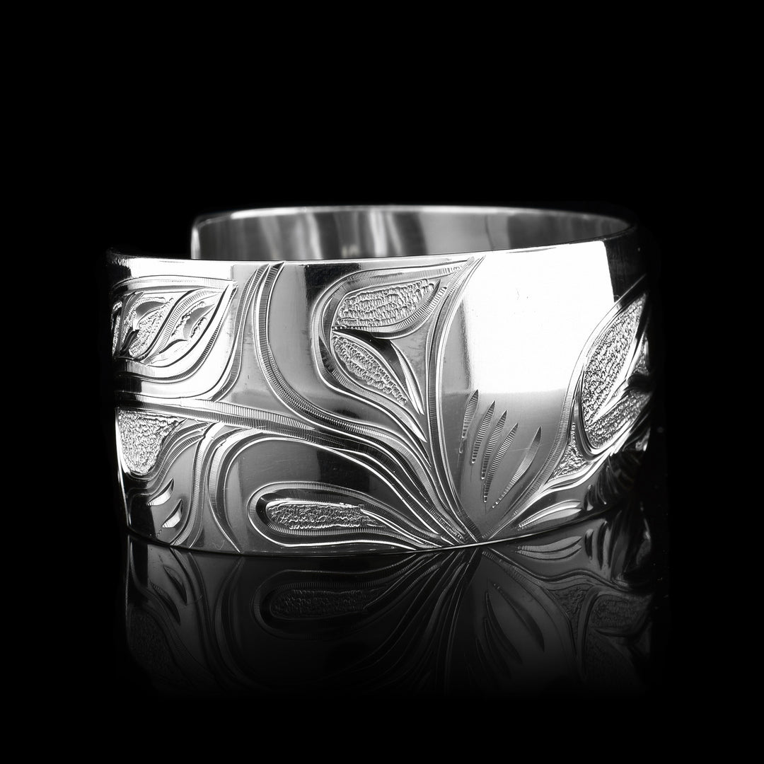 Sterling Silver Wide Cuff 1" Eagle Bracelet - Artina's Jewellery