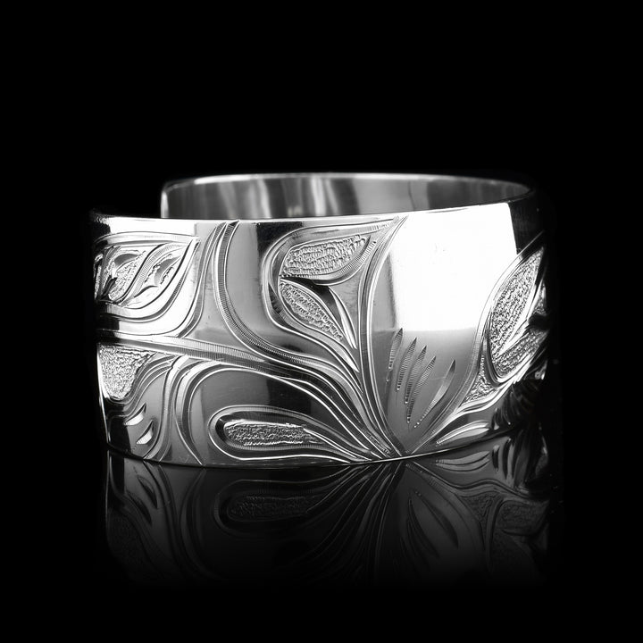 Sterling Silver Wide Cuff 1" Eagle Bracelet - Artina's Jewellery