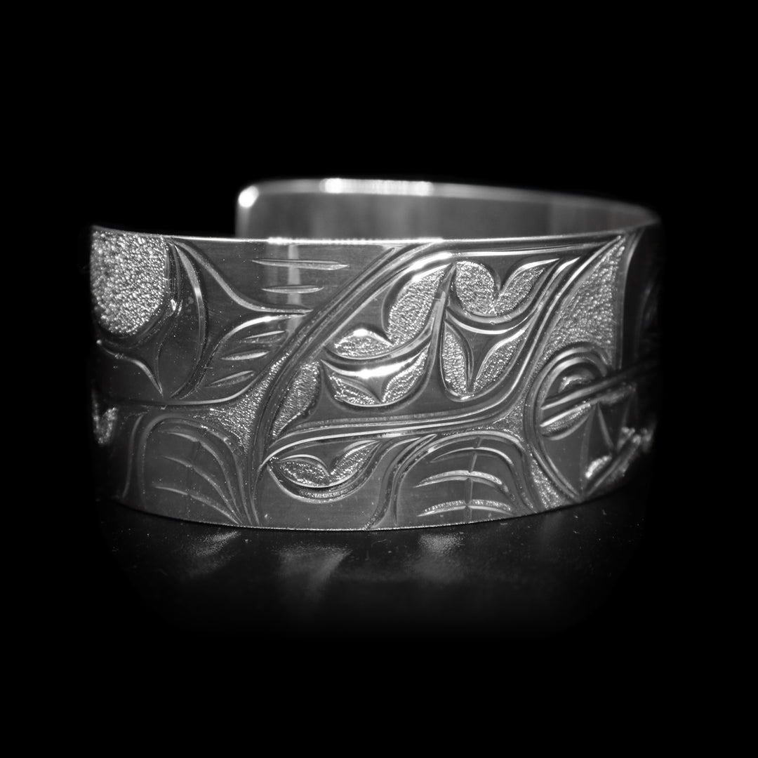 Wolf 1" Sterling Silver Wide Cuff Bracelet - Artina's Jewellery