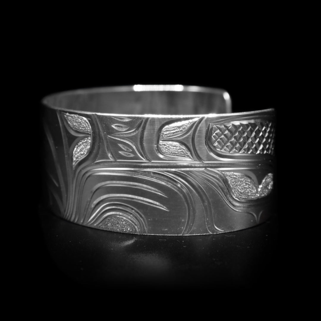 Beaver 1" Silver Wide Cuff Bracelet - Artina's Jewellery