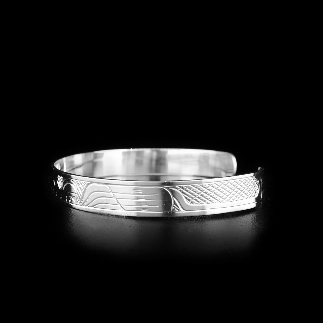 Wolf 3/8" Silver Cuff Bracelet - Artina's Jewellery