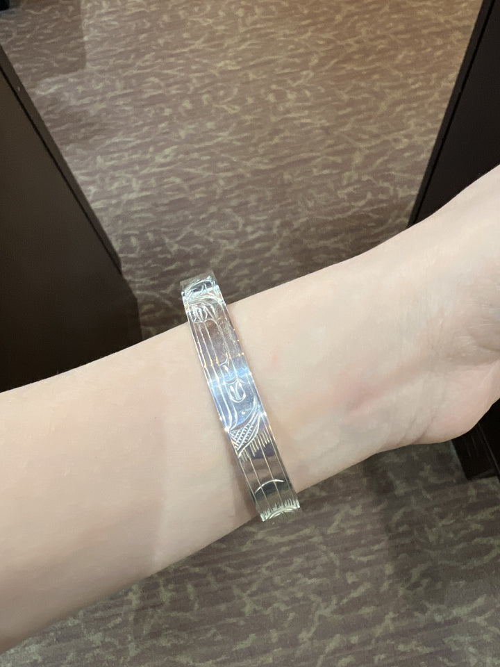 Raven 3/8" Silver Cuff Bracelet - Artina's Jewellery