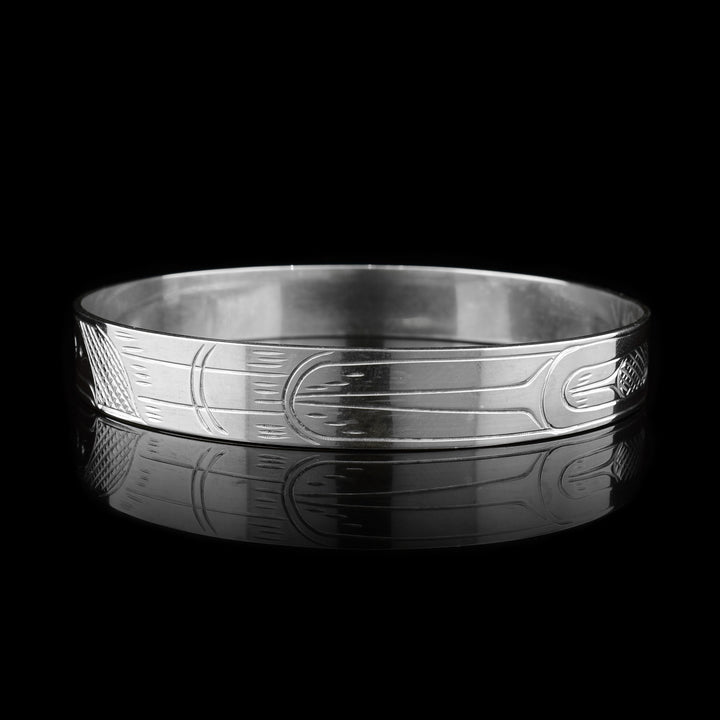 Raven Silver Bangle Bracelet - Artina's Jewellery