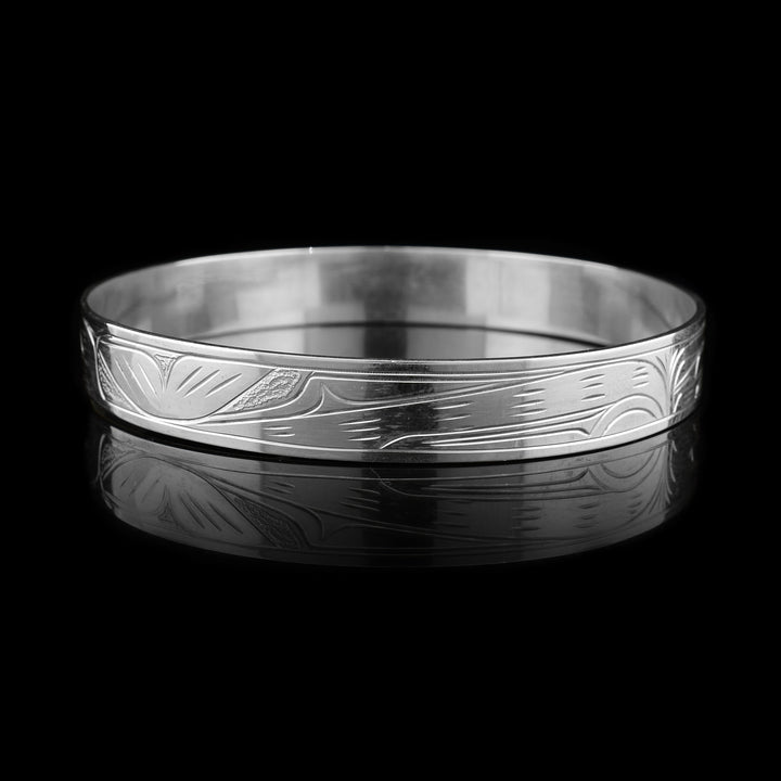Silver, Salmon and Orca Bracelet Bangle - Artina's Jewellery