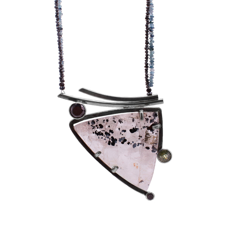 Secondary photo shows the necklace displayed hanging down.
