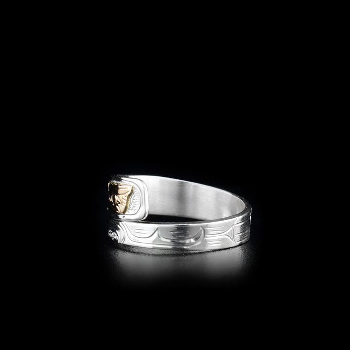 Wrapped Owl 1/4" Silver and 14K Gold Ring - Artina's Jewellery