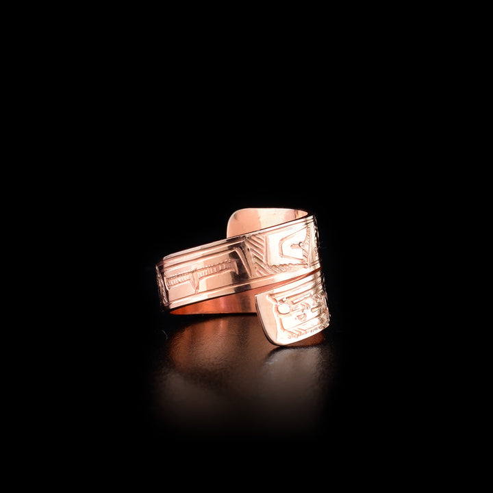 Raven and Eagle Wrapped Copper Ring - Artina's Jewellery