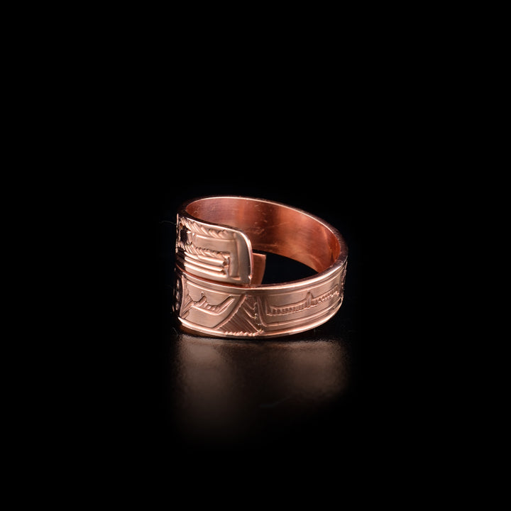 Raven and Eagle Wrapped Copper Ring - Artina's Jewellery