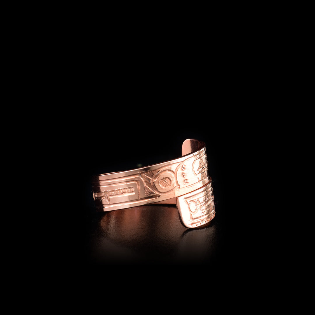 Hummingbird and Raven Wrapped Copper Ring - Artina's Jewellery